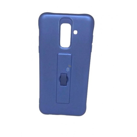 CAPA DE SILICONE MOTOMO COM ANEL DE DEDO PARA SAMSUNG A6 PLUS 2018 AZUL